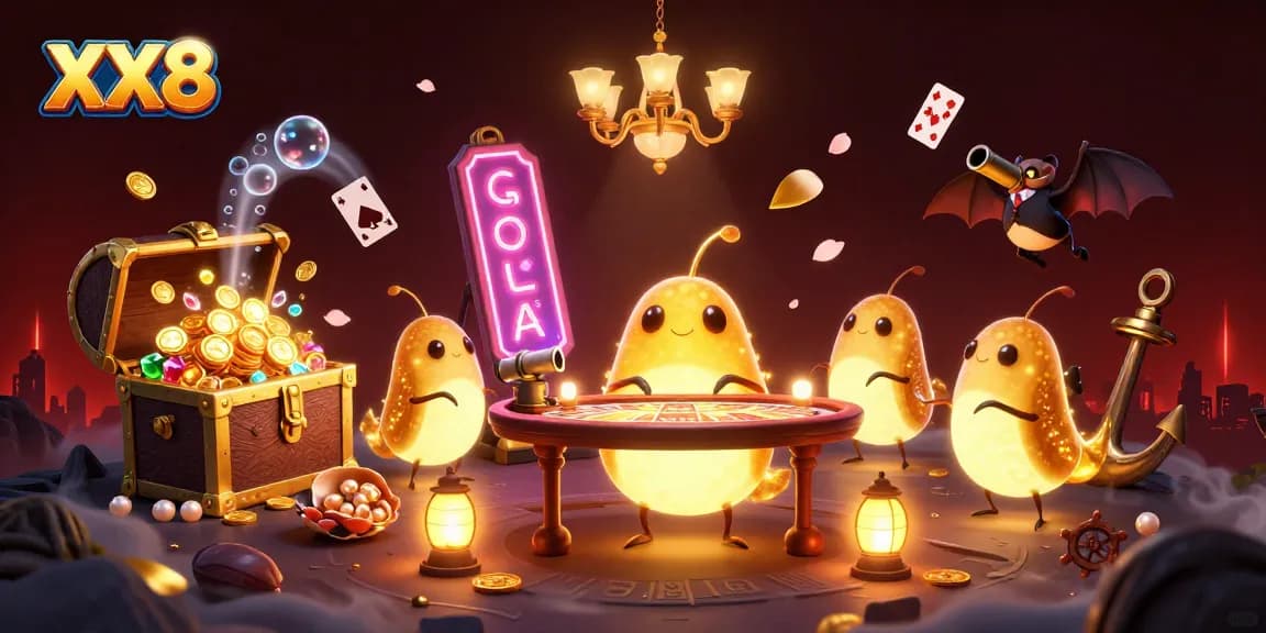 Experience thrilling action at XX8 with glowworms illuminating a vibrant cave casino scene.