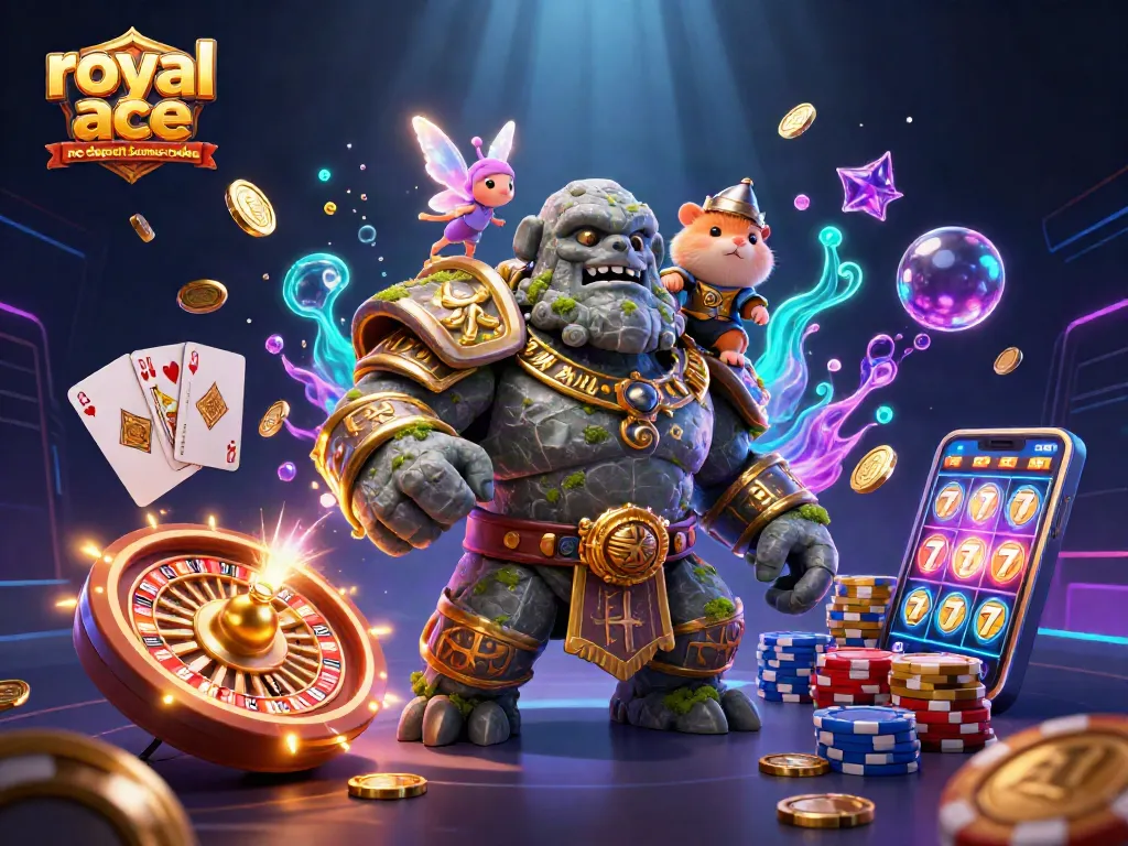 Spin to win with royal ace no deposit bonus codes, featuring magical characters and vibrant casino graphics.