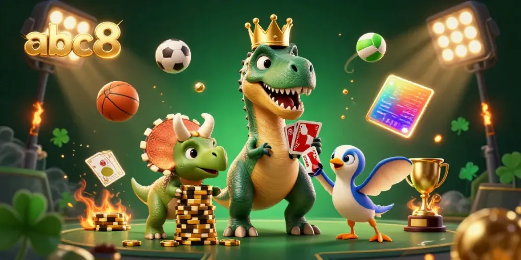 Experience thrilling gambling adventures with abc8 through a vibrant illustration of dynamic casino action.