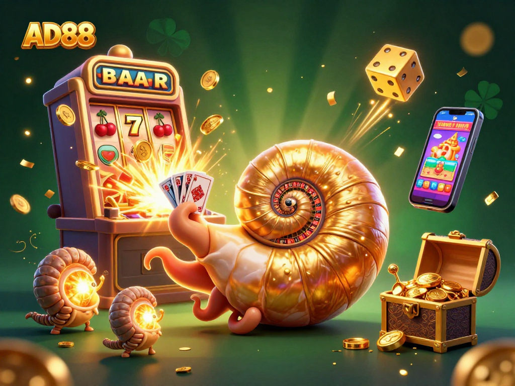Experience thrilling gameplay at AD88 with a giant nautilus roulette wheel and explosive jackpot!