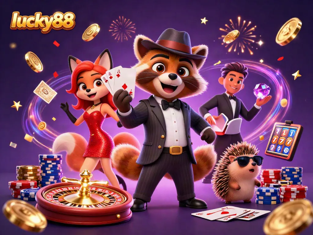 Engage in thrilling gameplay at lucky88 with vibrant casino elements and charming characters.