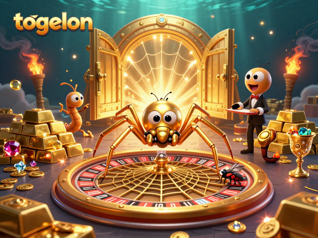 Engage in exciting bets and results at togelon with vibrant golden casino-themed illustration.