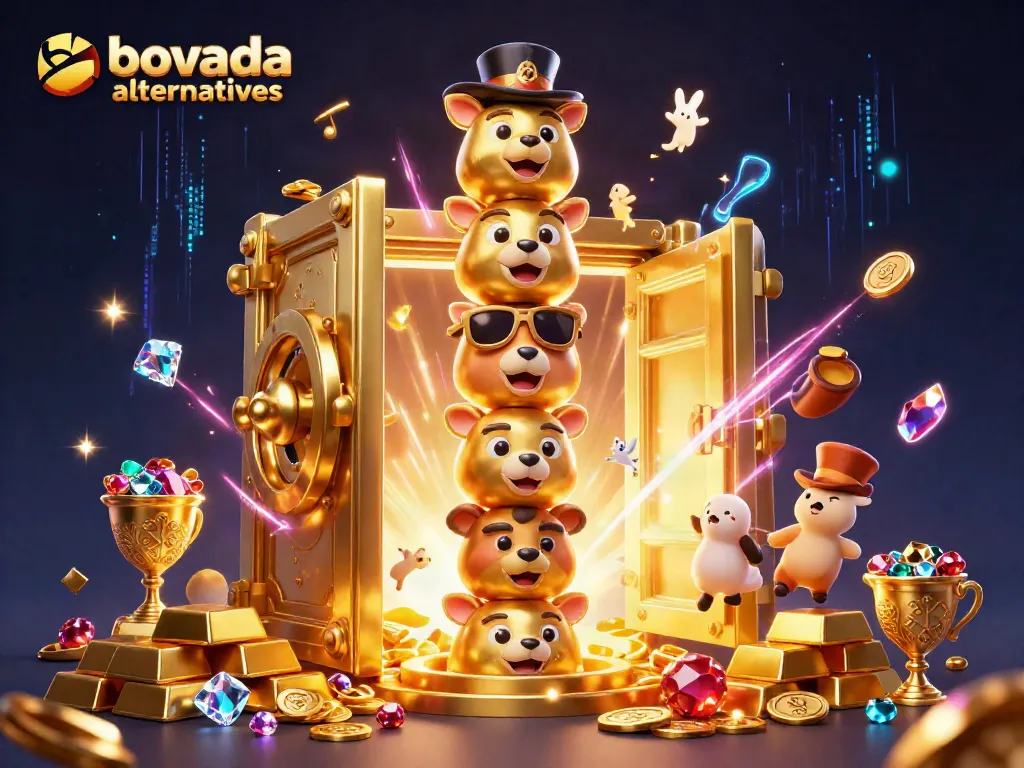 Engage with bovada alternatives through vibrant casino adventures, showcasing an enchanting totem and treasures.