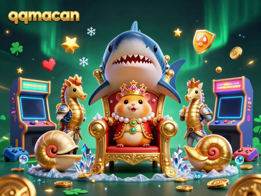 Engage with the vibrant qqmacan online casino experience in this visually captivating 3D scene.