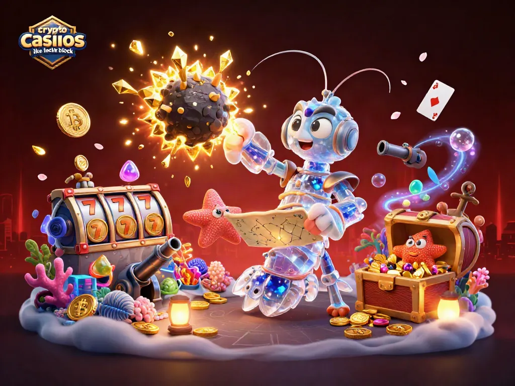 Experience the excitement at crypto casinos like Lucky Block with vibrant gaming elements and dynamic characters.