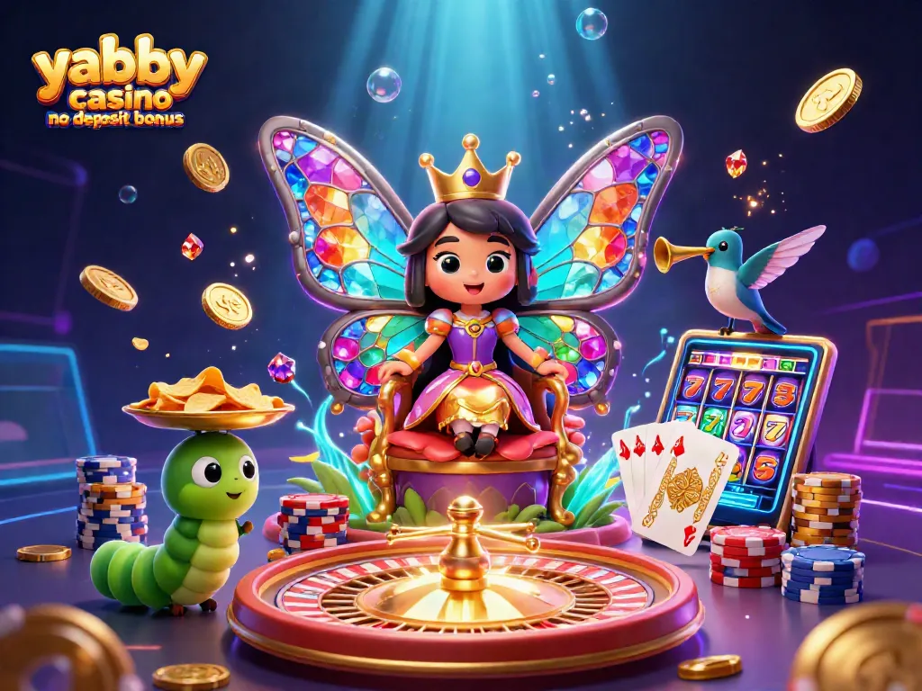 Experience the excitement with yabby casino no deposit bonus and vibrant casino-themed illustration.