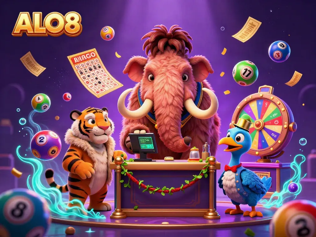 Experience the vibrant ALO8 casino world featuring dynamic characters and thrilling game elements.