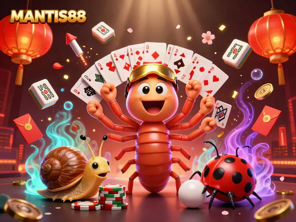 Experience the excitement of the MANTIS88 online gaming atmosphere with vibrant characters!