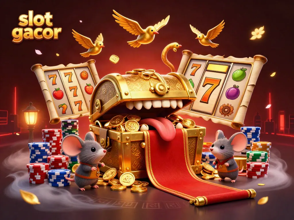 Spin to win with slot gacor treasure as mice explore immense jackpots and casino excitement.