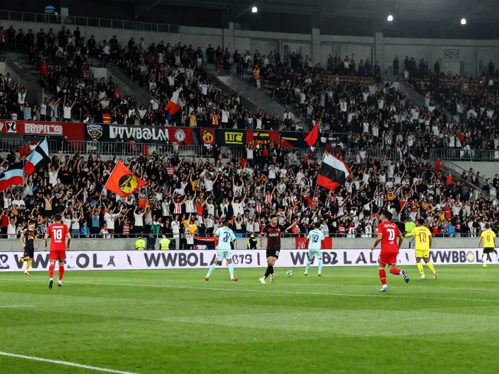 Exciting soccer match scene at a stadium representing WWBOLA betting experience.