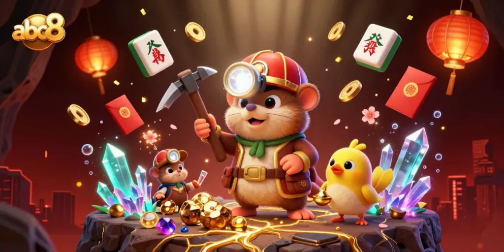 Experience the thrill of abc8 with vibrant casino-themed 3D illustrations featuring unique characters.
