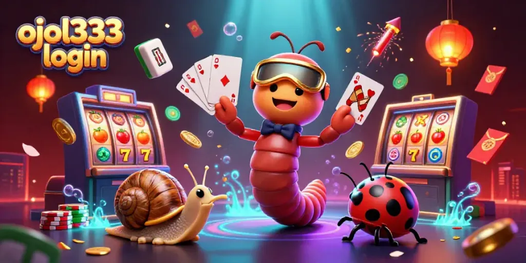 Experience the excitement of ojol333 login with vibrant casino elements and animated characters in action.