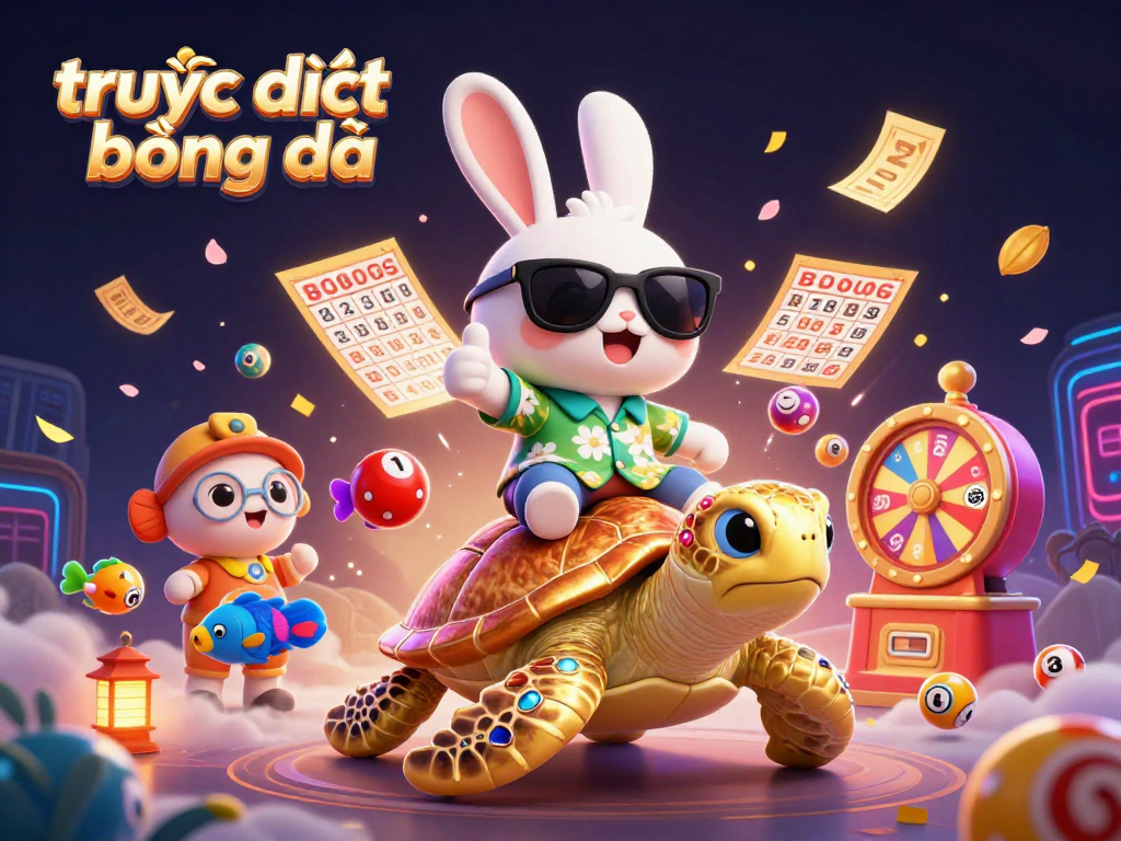 Experience trực tiếp bóng đá with thrilling visuals and vibrant elements in a dynamic, cartoon scene.