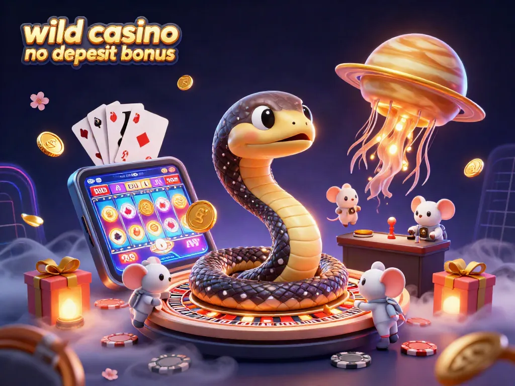 Experience the excitement of the wild casino no deposit bonus with playful astronaut mice betting in space.