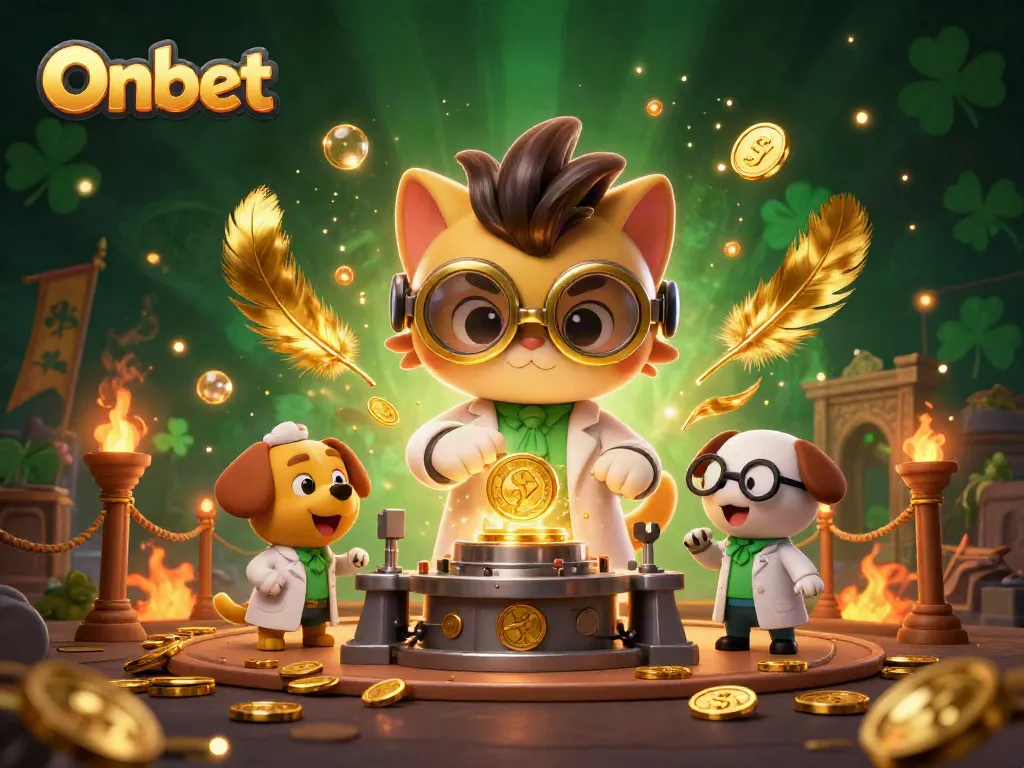 Experience thrill with Onbet, where a mad scientist cat crafts joy with golden coins and exciting adventures.