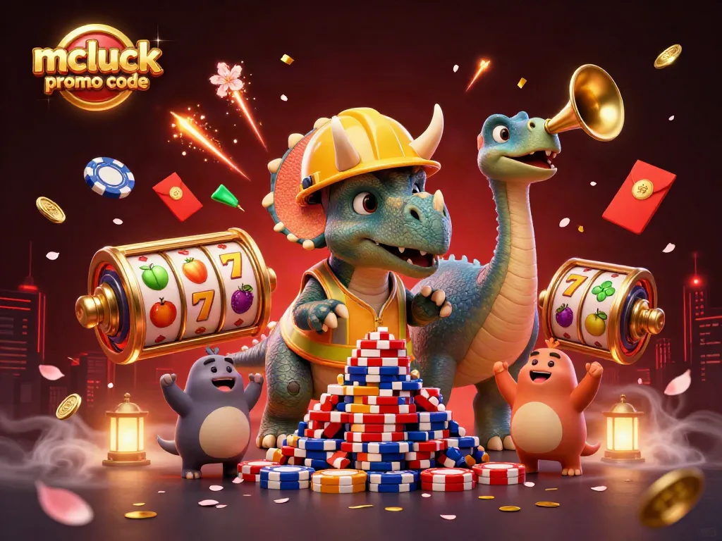 Experience the excitement of McLuck promo code bonuses with a vibrant casino celebration scene.